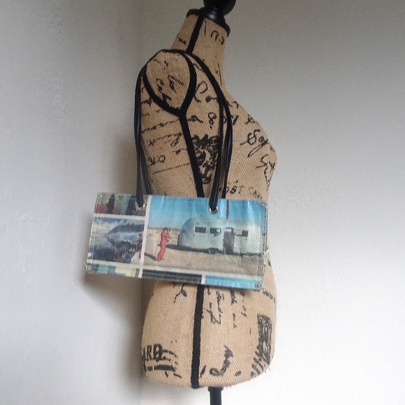 Upcycled Newspaper Unique One of a Kind Artsy Hipster Creative Shoulder Bag - Picture 1 of 8